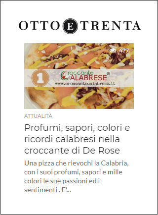 Profumi, sapori, colori e ricordi calabresi nella croccante di De Rose