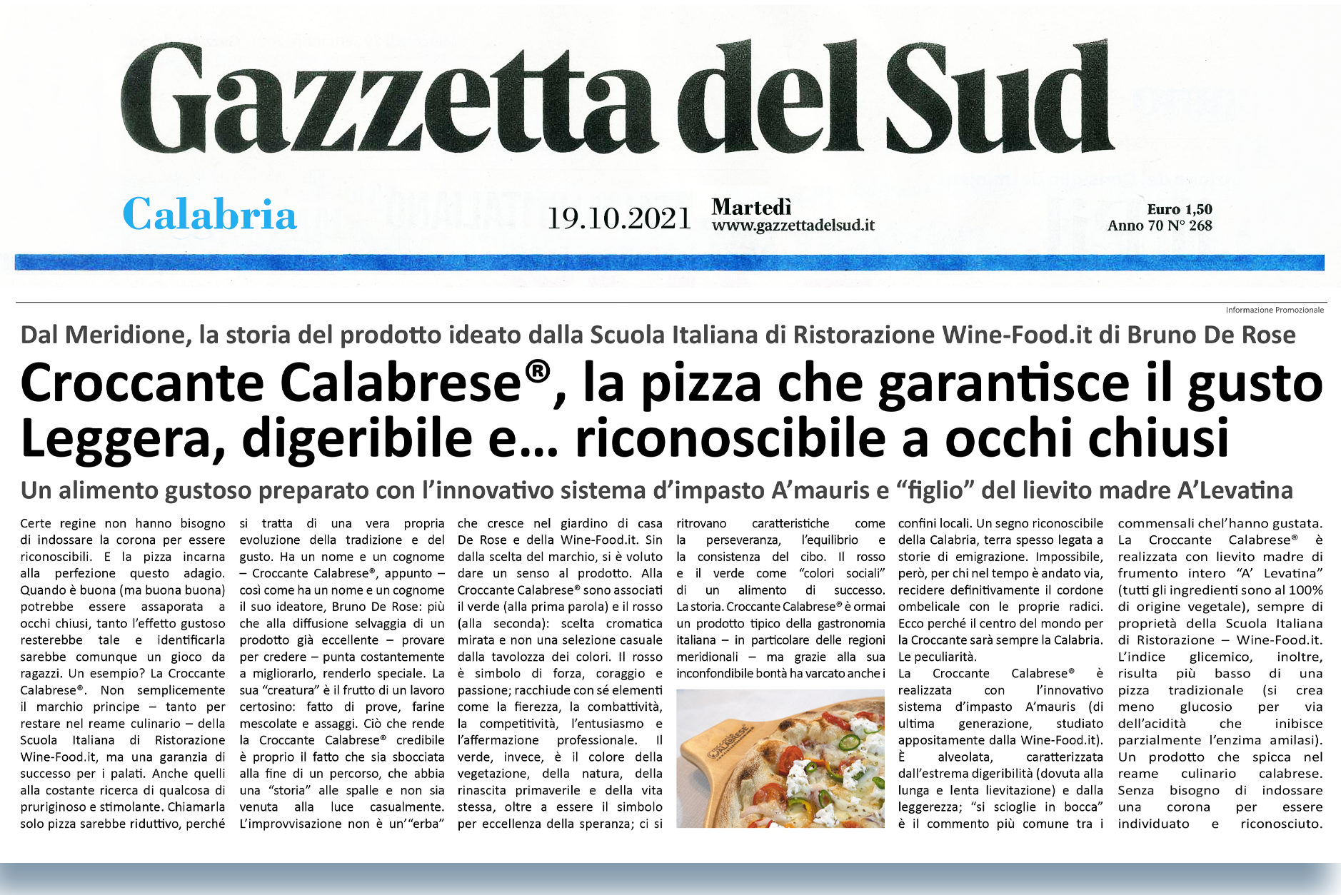 Gazzetta del Sud – 19 Ottobre 2021